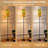 PeeNoke 68.5" Standing Floor Lamp Seamless Roaring Tigers Green Foliage Yellow Dimmable Metal Pole Lamp with Linen Lampshade LED Bulb Included