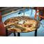 Table basse en résine époxy transparente érable