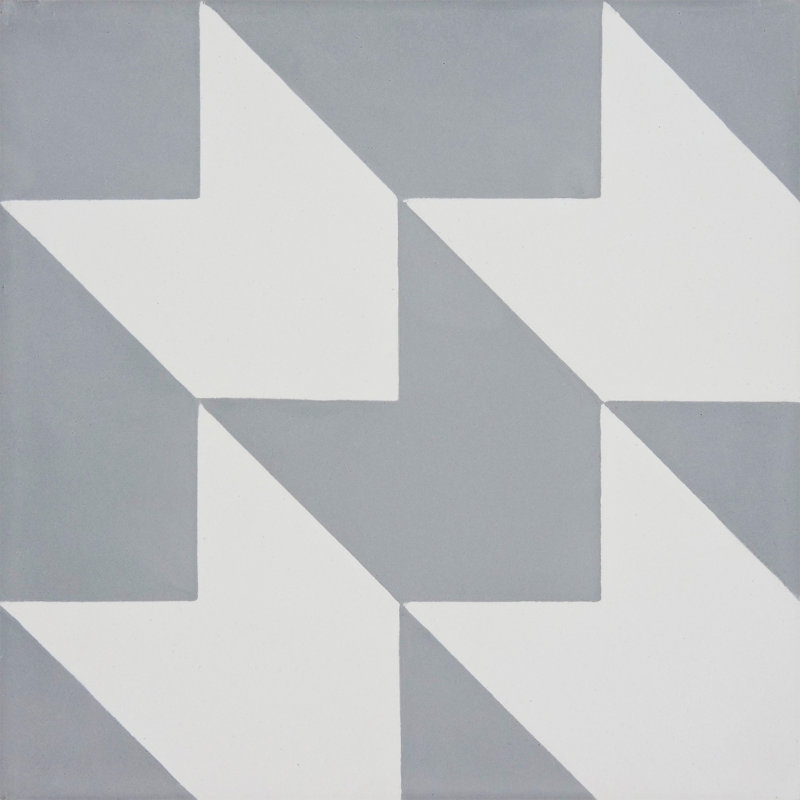 Oujda 8 in. x 8 in. Honed Tile, Gray/White