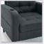 Dark Grey Upholstered Armchair and Storage Ottoman Set - Comfortable