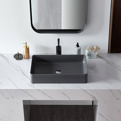 Lavabo vasque moderne en pierre de quartz 25B11BQ