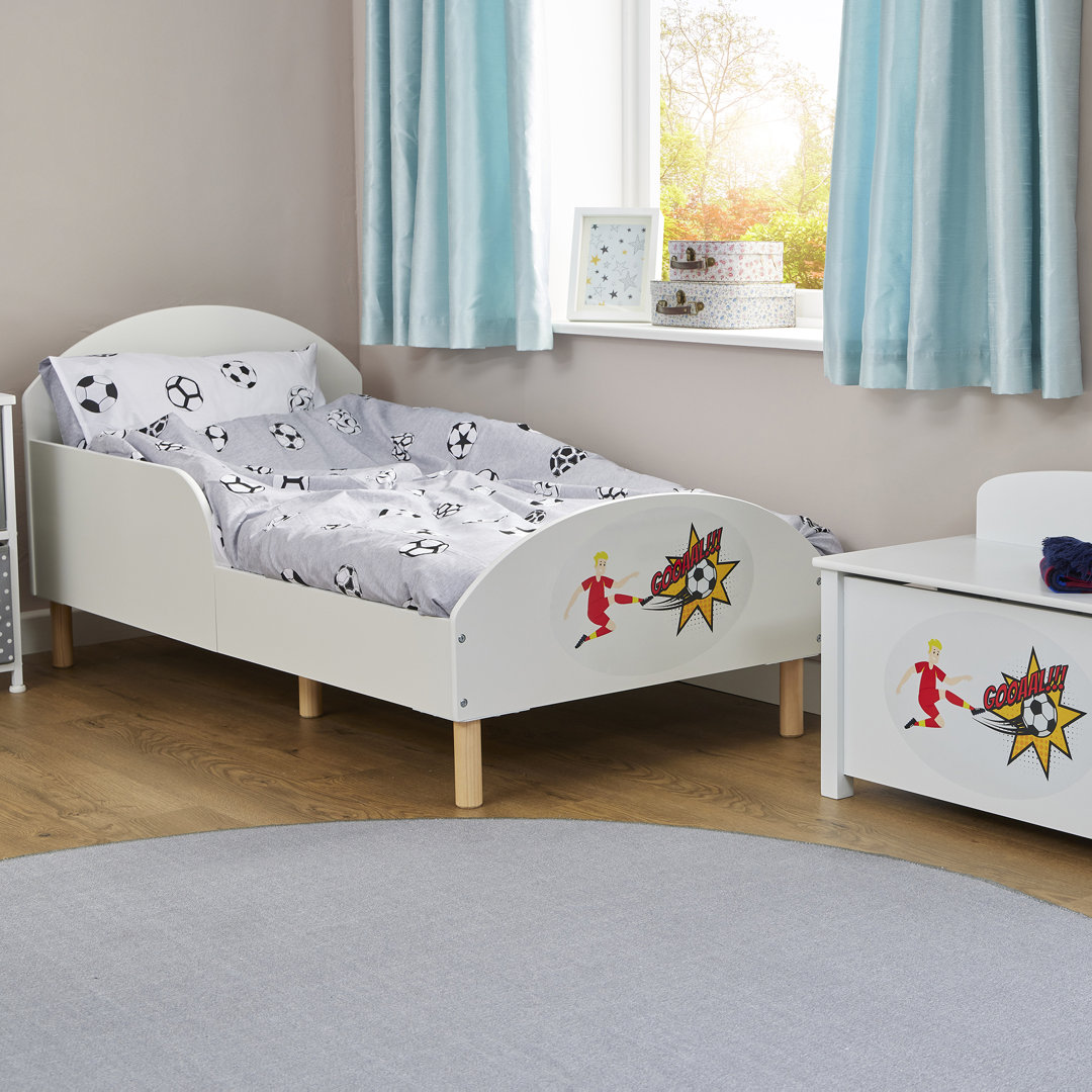 Kids White Toddler Bed – Football