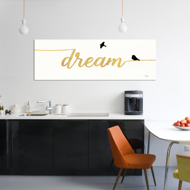 « oiseaux on words iii », art textuel sur toile tendue, H 20 po x l 60 po x P 1,5 po