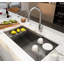 Évier de cuisine encastré à simple cuve en acier inoxydable 36 po x l 19 po avec robinet de cuisine-85240475