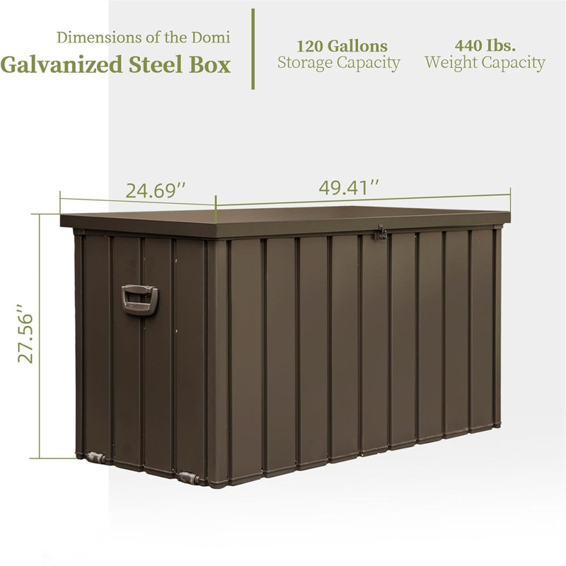 Boîte de rangement pour terrasse 120 gallons, Marron foncé