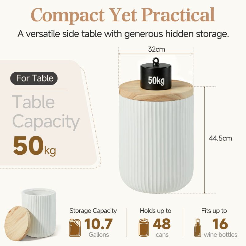 Round Outdoor Side Table 
