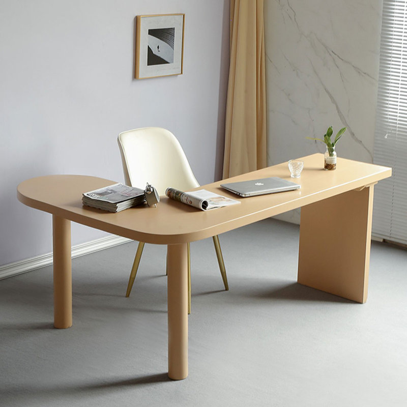Bureau en L en bois massif, H 29,53 po x l 70,87 po x P 47,24 po, Burlywood, Retour à droite