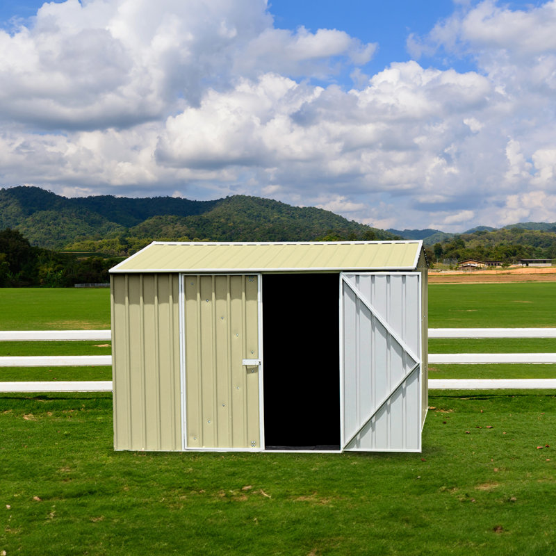 Premier 10' x 10' Classic Cream Metal Storage Shed