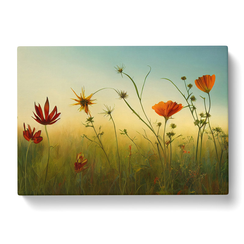 Luscious Wildflowers Floral - Wrapped Canvas Painting, 40cm H x 60cm W x 3cm D