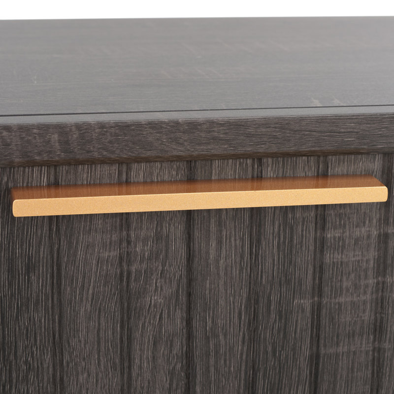 Casmira 21.7'' W Nightstand, Distressed Black/Gold