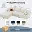 Canapé modulaire en nuage de 96 po avec méridienne en forme de L, canapé moderne en velours côtelé désossé pour le salon, canapé en mousse à mémoire de forme avec siège profond, aucun assemblage requis-1009570962-1009570975