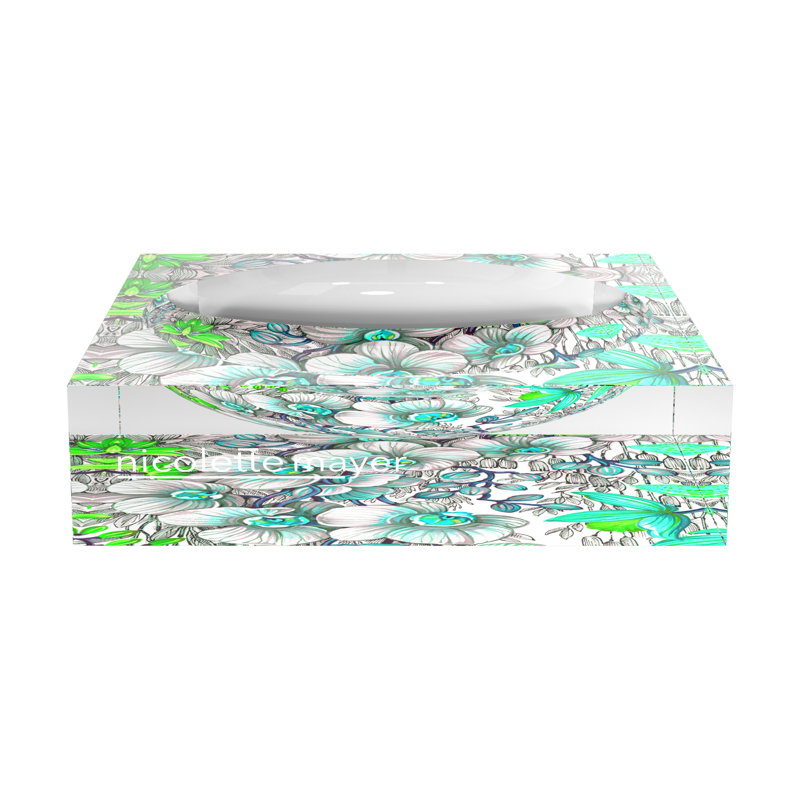 Orchid Phalaenopsis Robins Egg Acrylic Candy Catchall Dish