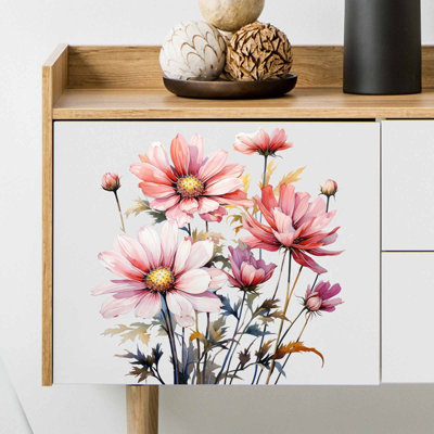 Fleur adhésifs muraux salon chambre salle de bain toilette peinture adhésive