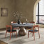 Ensemble de salle à manger moderne 5/7 pièces, Drumgurlands rond pré-assemblé, cuisine de table en pierre frittée Drumgurland avec chaises rembourrées-893103929-978026446-978026480