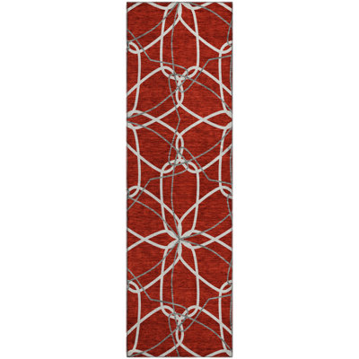Premium Machine Washable Prisco Red Rug