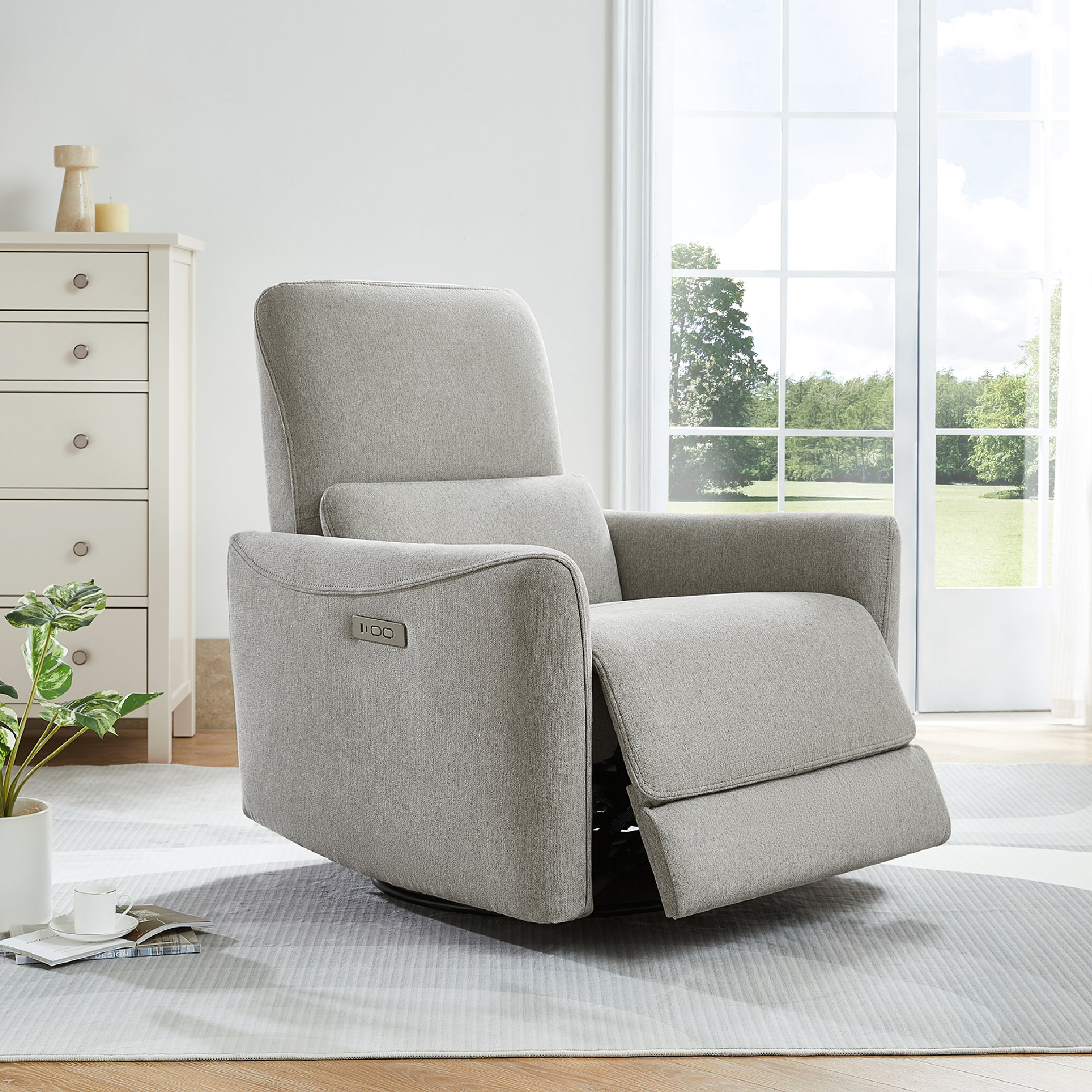 Latitude Run® Upholstered swivel Power Recliner | Wayfair