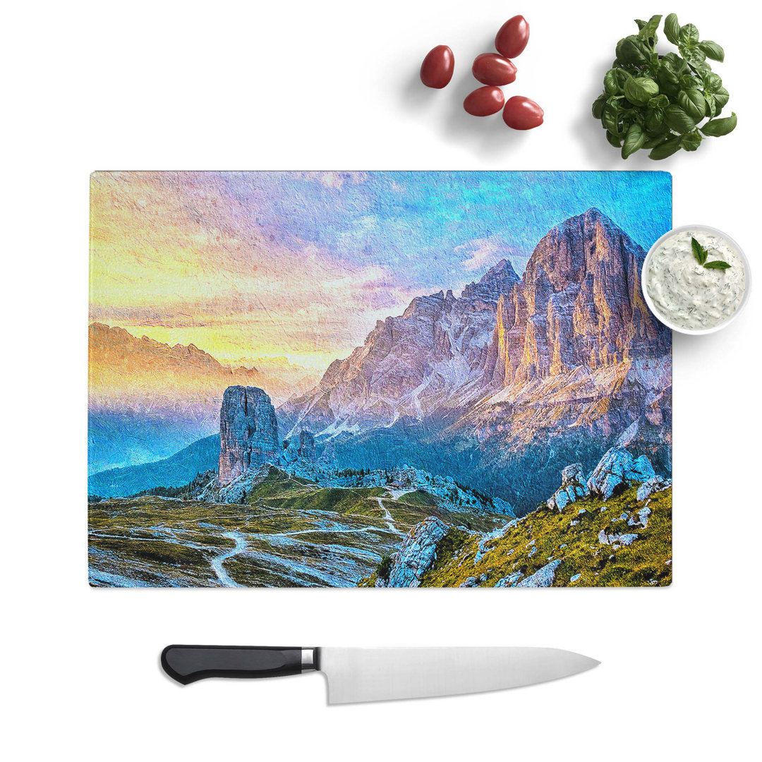 Glass Mountain View Chopping Board