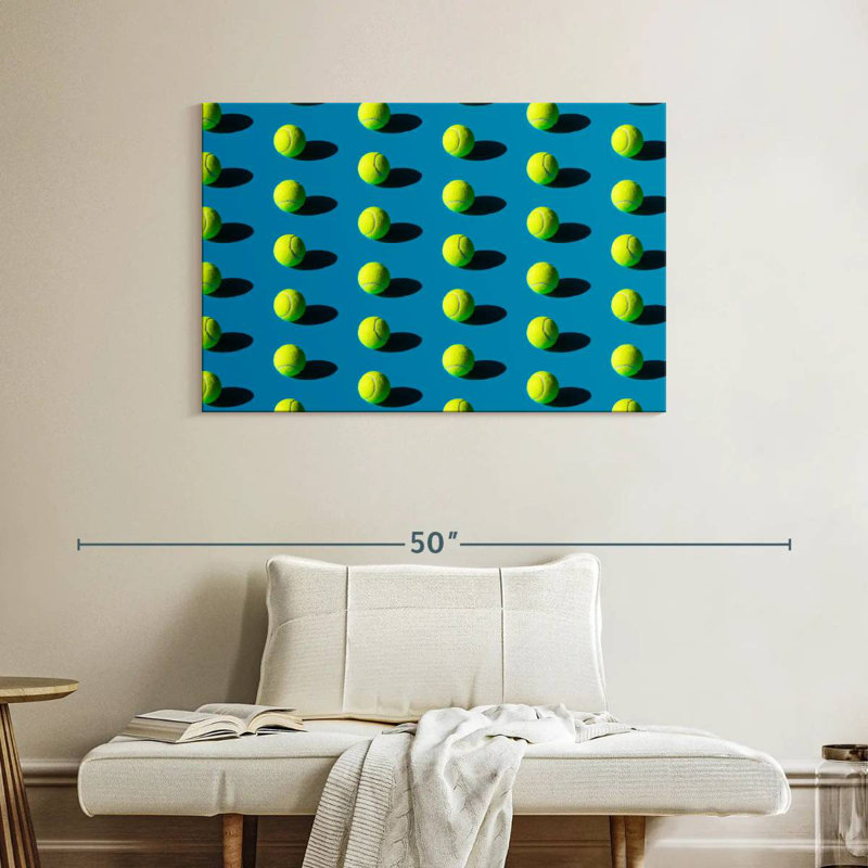 Motif de balle de tennis vert Sireci, H 26 po x l 39 po