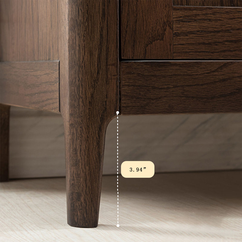 Modern Nut-Brown Solid Wood Sideboard