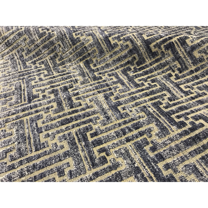 Hand-Knotted High-Quality Blue and Beige Area Rug