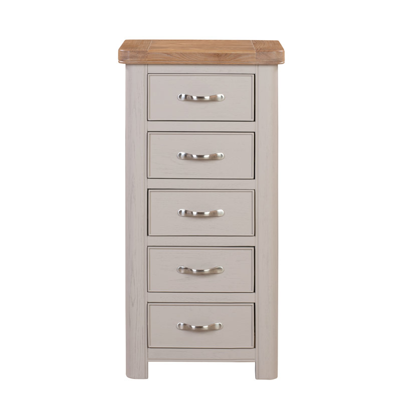 Comfrey 50cm W 5 - Drawer Chest of Drawers, Grey