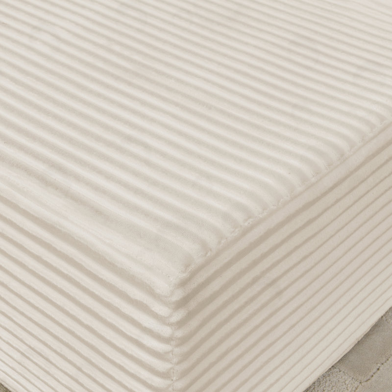 Canapé avec coussin moelleux et coussins, Velours côtelé beige