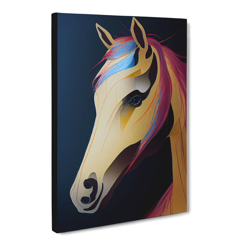 Barbazan Horse Glass - Wrapped Canvas Print, 50cm H x 35cm W x 3cm D