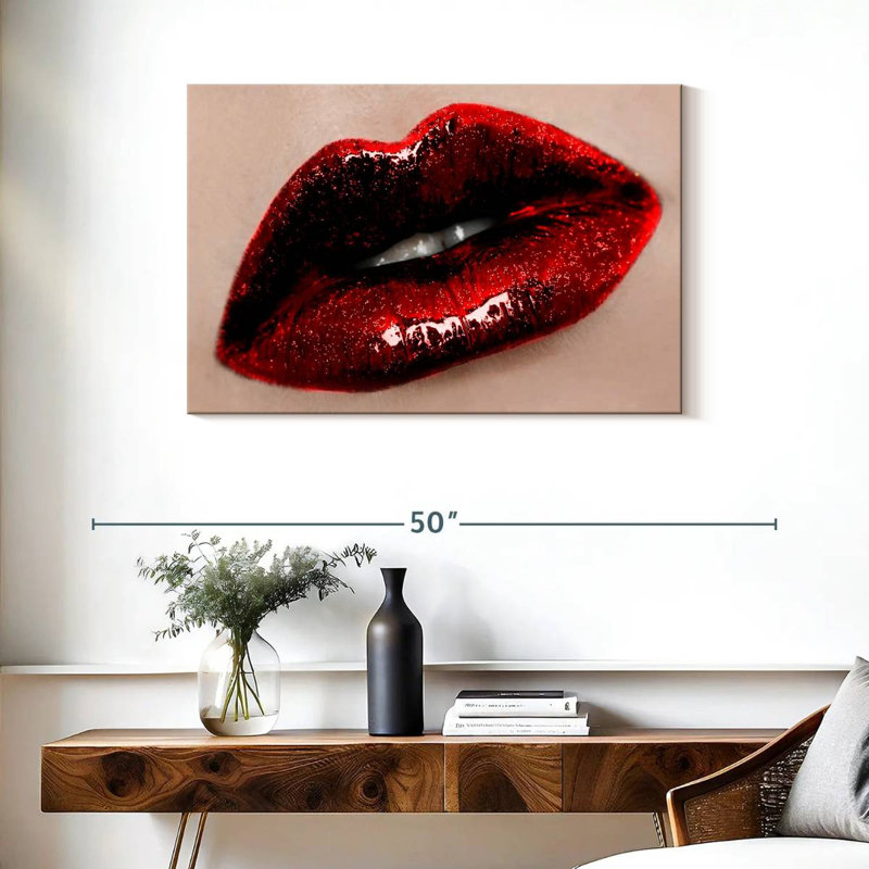 Shuttleworth Dark Red Lips, 24" H x 36" W