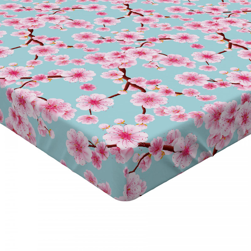 Microfiber Floral Fitted Sheet, Twin Fitted Sheet