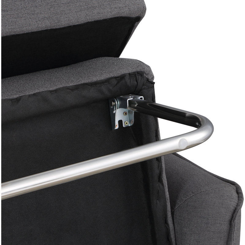 Canapé-lit à accoudoirs carrés 83,75 po Abilash, 100% polyester gris