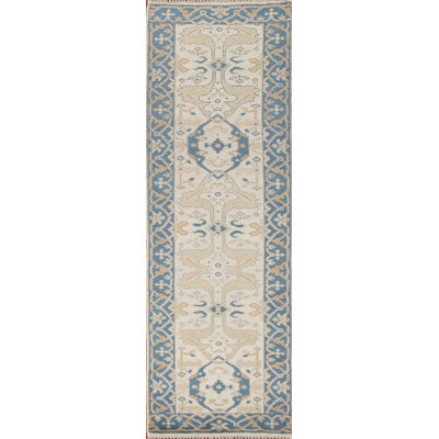 Tapis de couloir indien fait à la main 3 x 10 po