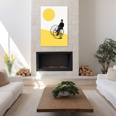 «Dapper Cyclist Yellow Abstract Classic Elegant», art mural