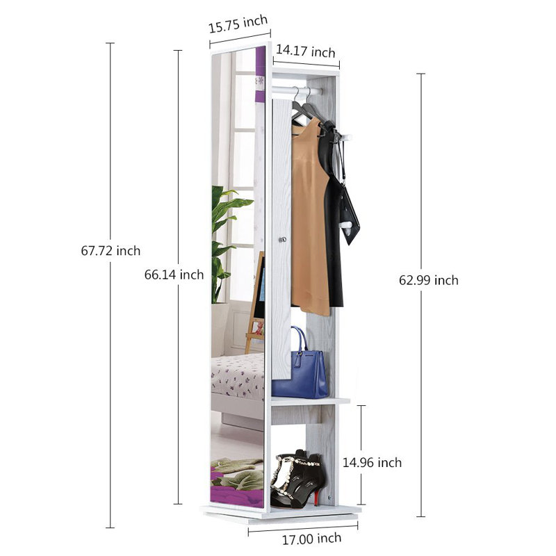Armoire pour bijoux avec miroir autoportante