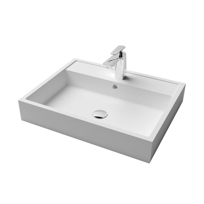 Countertop Basin Stone Resin Bathroom Sink Square