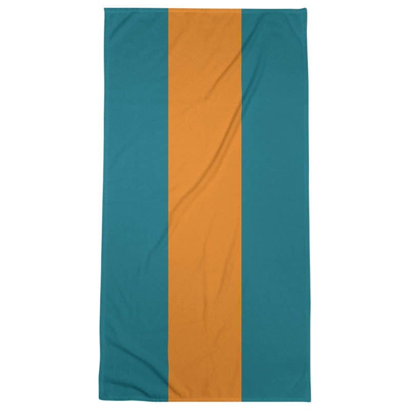 San Jose Lightweight Bath Towel, Deep Pacific Teal/Burnt Orange/Deep Pacific Teal, Microfiber
