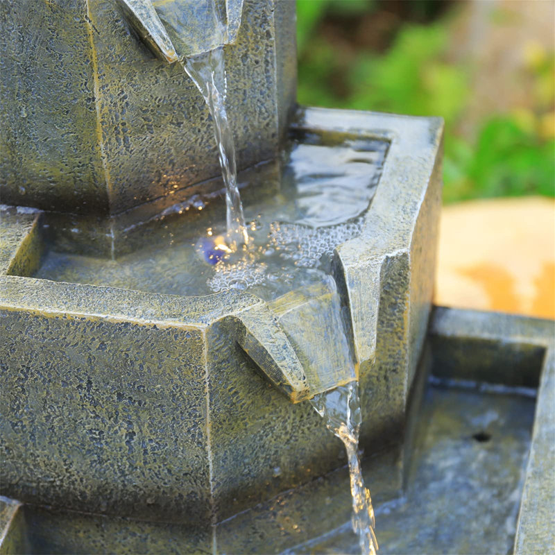 Weather Resistant Floor Fountain with Light