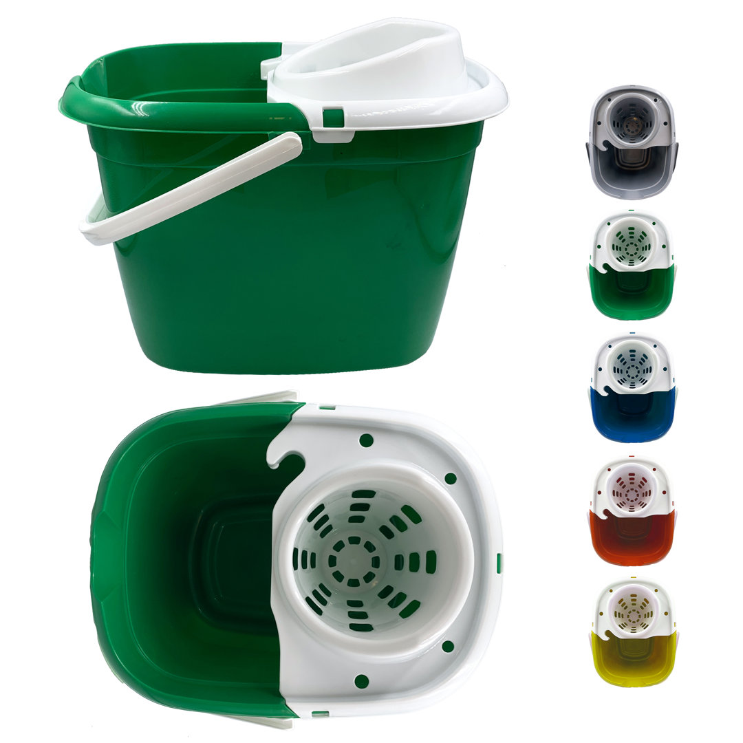 Colour Coded Mop Buckets 12L Mop Bucket with Wringer and Easy Carry Handle - Image 2