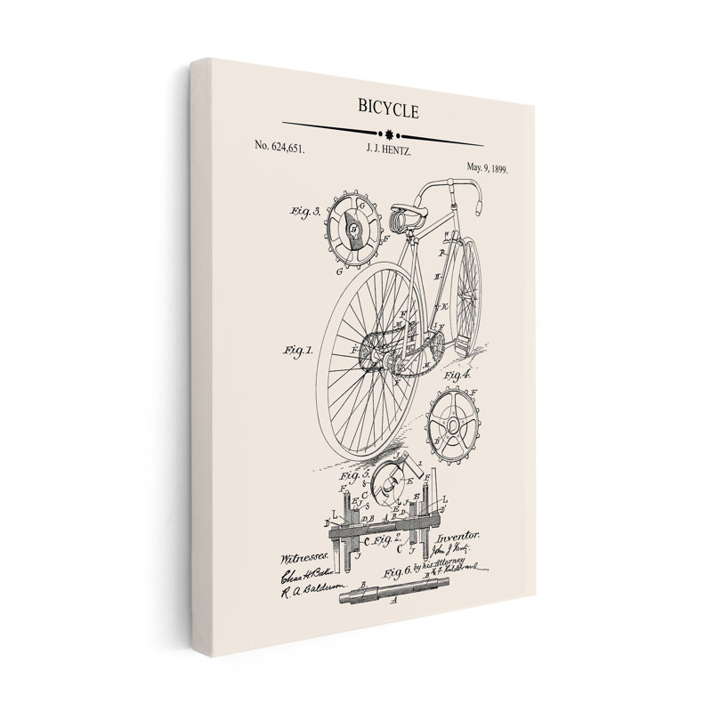 Plan de bicyclette no 3, Sans cadre, Affiche, H 18 po x l 24 po