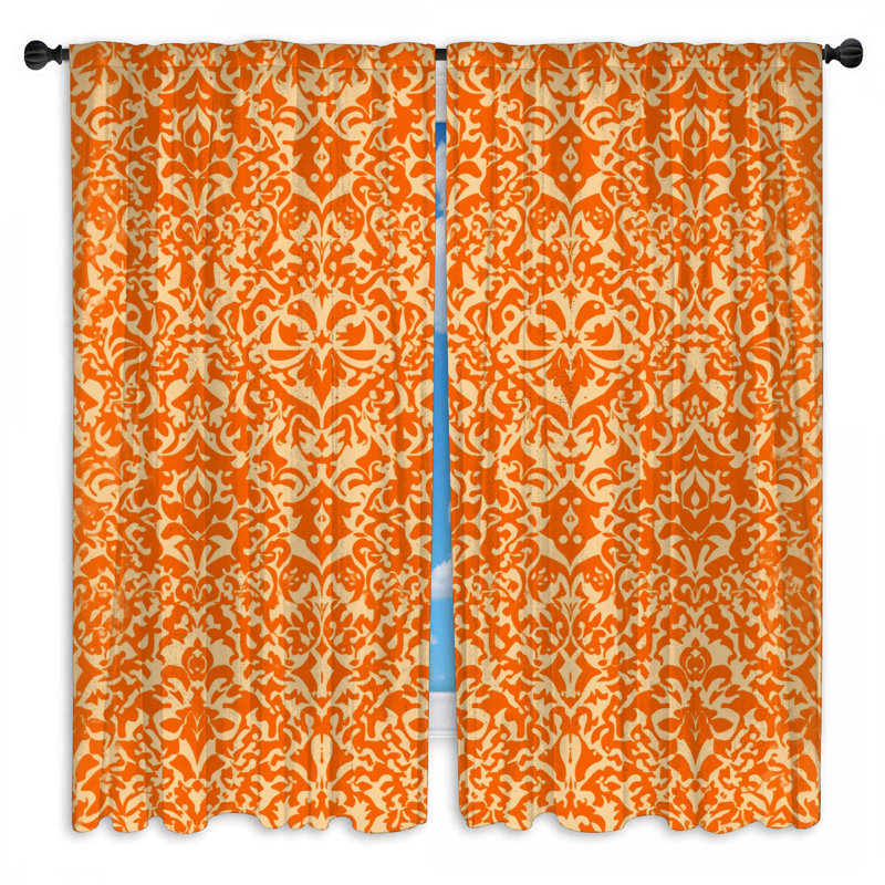 Rideaux orange obscurcissant et damas orange - 2 panneaux, 40 po x 50 po - 2 panneaux, Obscurcissement de chambre
