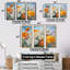 Ensemble de décorations murales jaune discret - fleurs-107737071-107737074