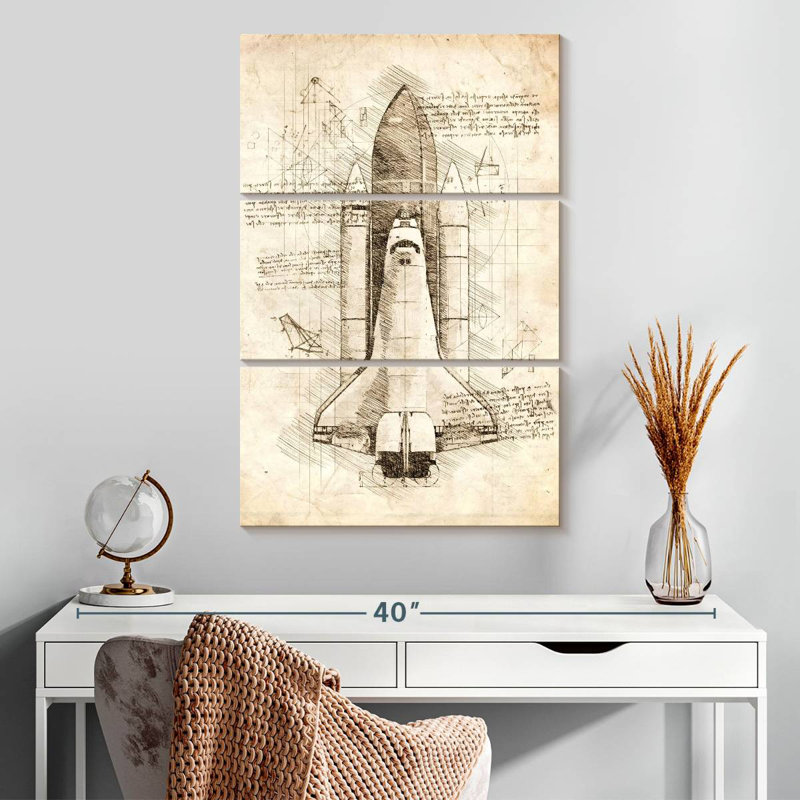 Oberle Space Shuttle Blueprint, 32" H x 20" W