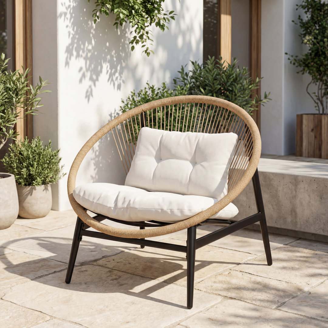 Elinor Steel Outdoor Lounge Chair,Cushions Included