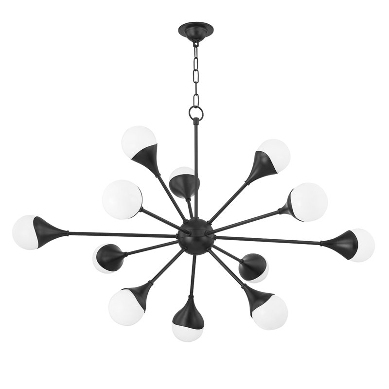 Lustre sphérique spoutnik 12 lumières Ariana, Bronze vieilli