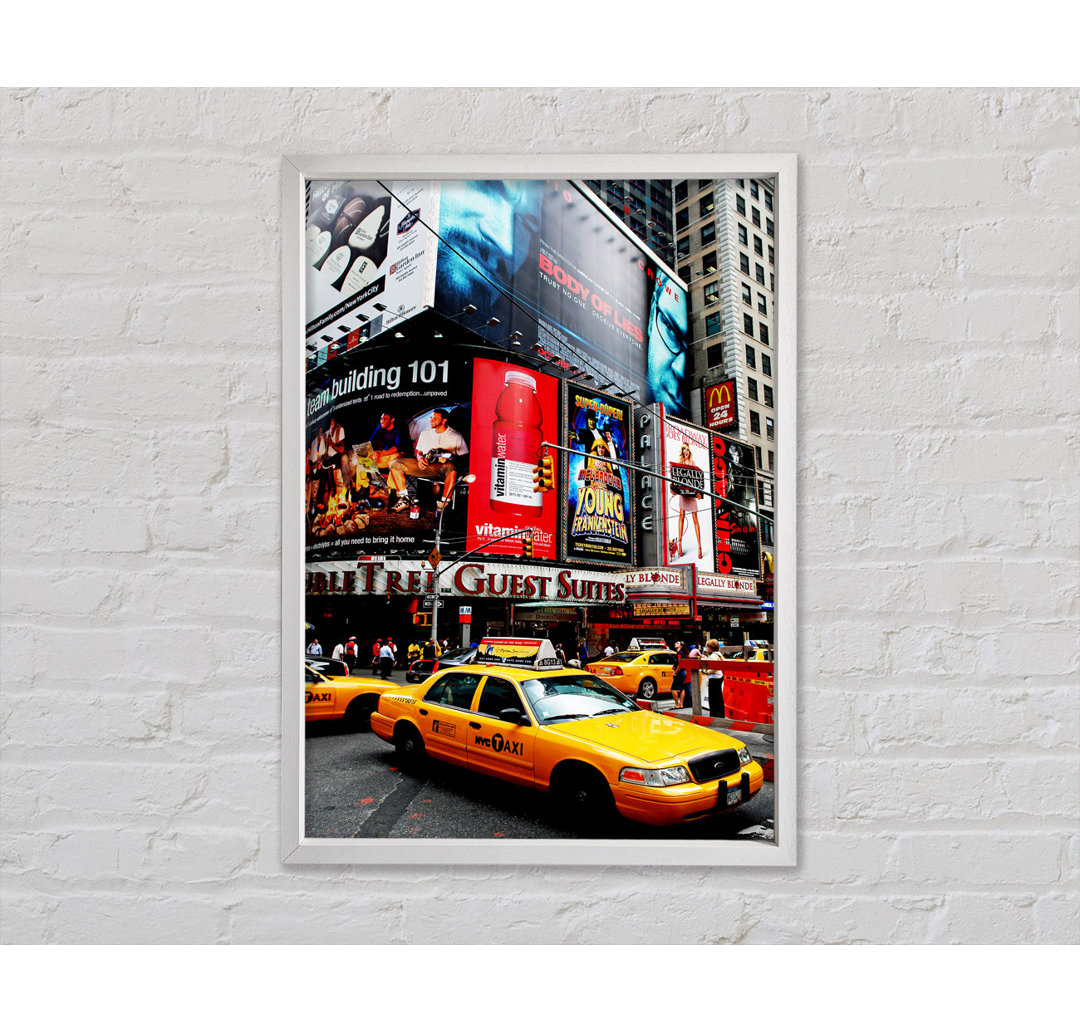 Broadway Cabs in New York - Einzelner Bilderrahmen Druck auf Leinwand