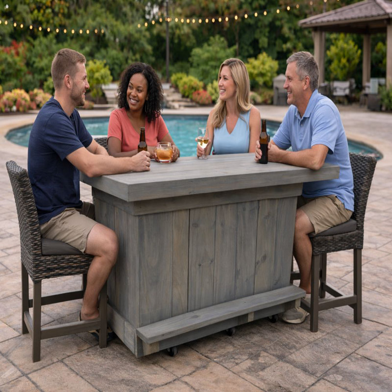 Custom Corner Home Bar Unit Modern Compact Design