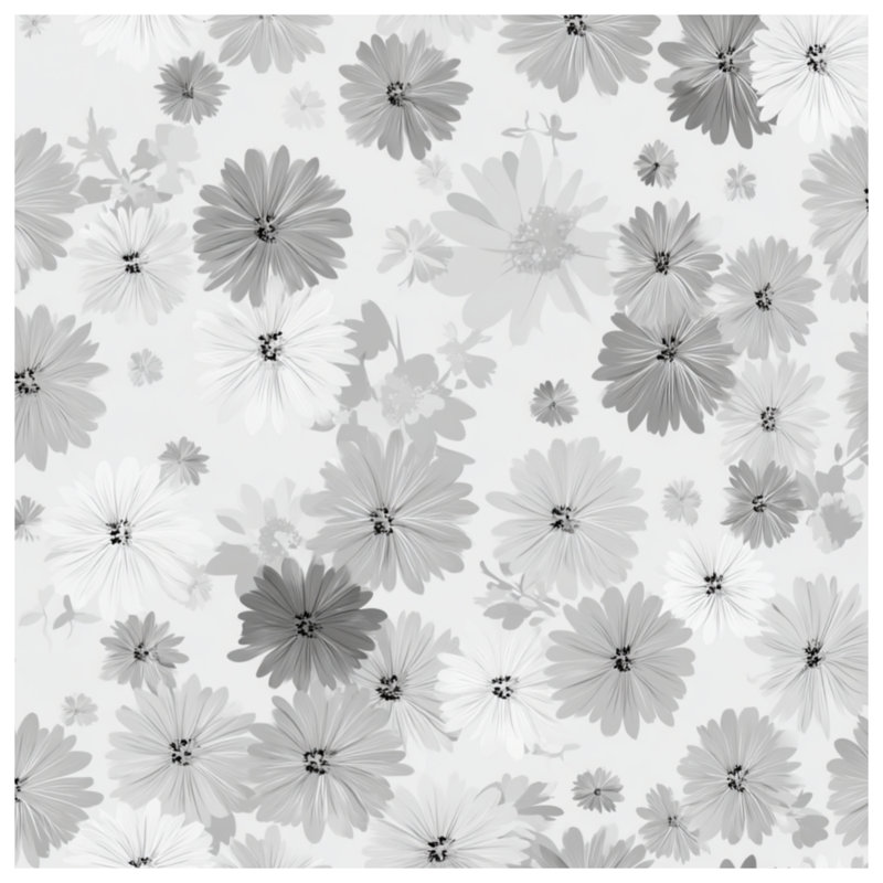 Couvre-lit matelassé à motif floral noir et blanc toutes tailles, Double