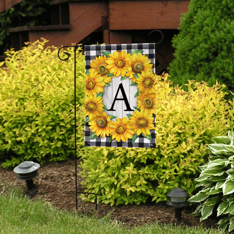 Sunflowers Monogram A Garden Flag