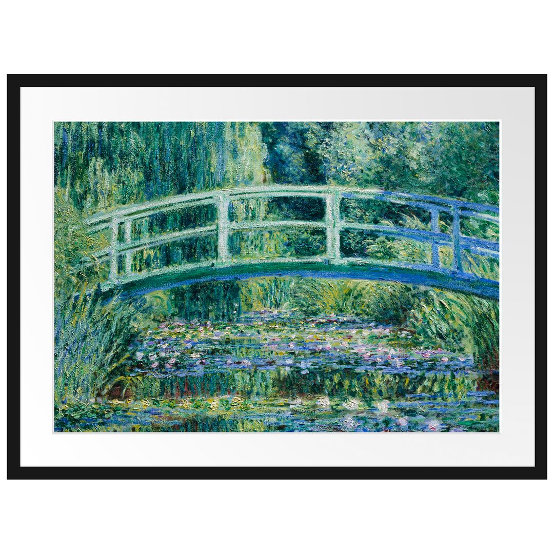 Gerahmter Kunstdruck Water Lilies and Japanese Bridge von Claude Monet