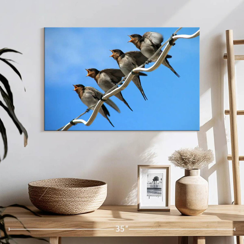 Hungry Baby Swallow Birds, 16" H x 24" W
