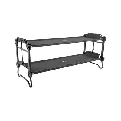 Disc-O-Bed Large Outdoor Convertible 2 Person Portable Camping Bunk Cots, Green
